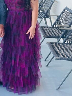 Wedding guest dress - Romantic Tiered Maxi Skirt in Deep Plum
